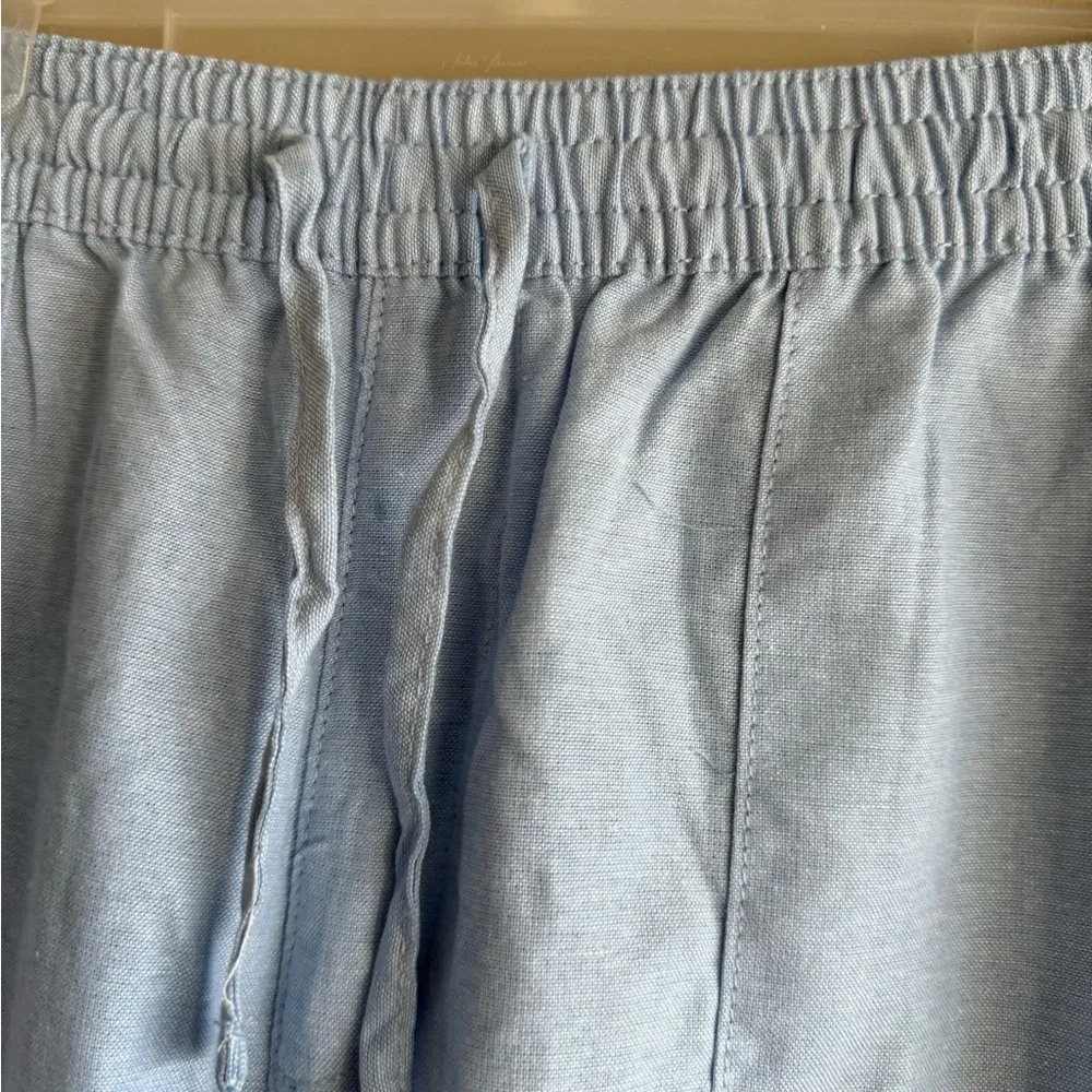 NWT Serra Blue Linen Elastic Waistband Jogger Pants - Picture 5 of 10